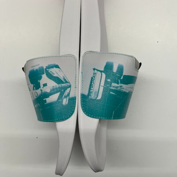 NEW Puma unisex-adult Mapf1 Leadcat 2.0 Graphic Slide Spectra Green-Mercedes - Picture 2 of 5